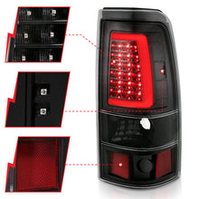 Load image into Gallery viewer, ANZO 1999-2002 Chevy Silverado 1500 LED Taillights Plank Style Black w/Clear Lens